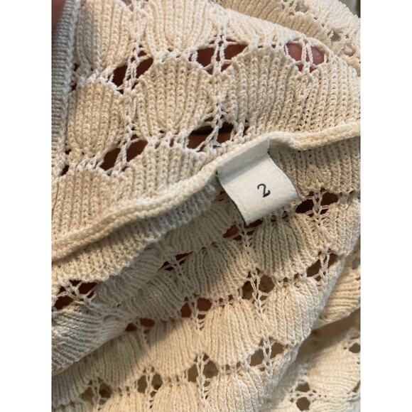 Sandro Cardigan Cropped Sweater Lace Crochet Lovely & Sweet ~ Sz 2 Small - Picture 7 of 10